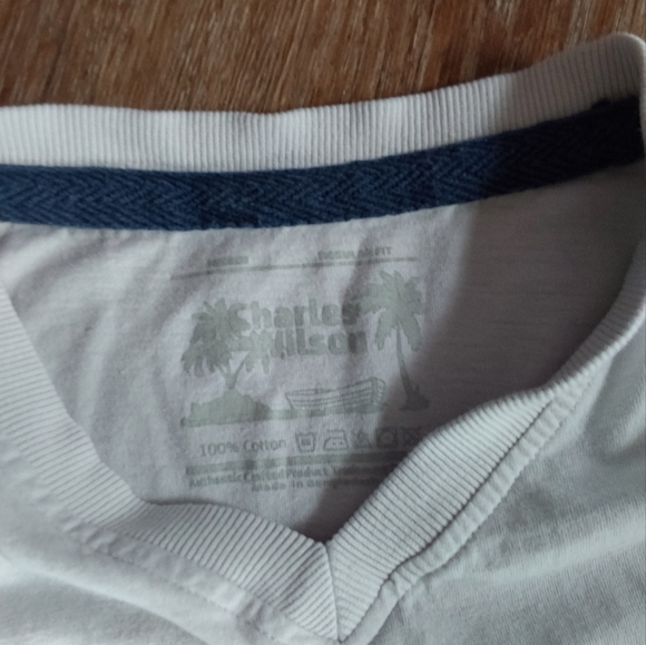 CHARLES WILSON V-NECK PAIR T-SHIRTS M - Picture 2 of 2